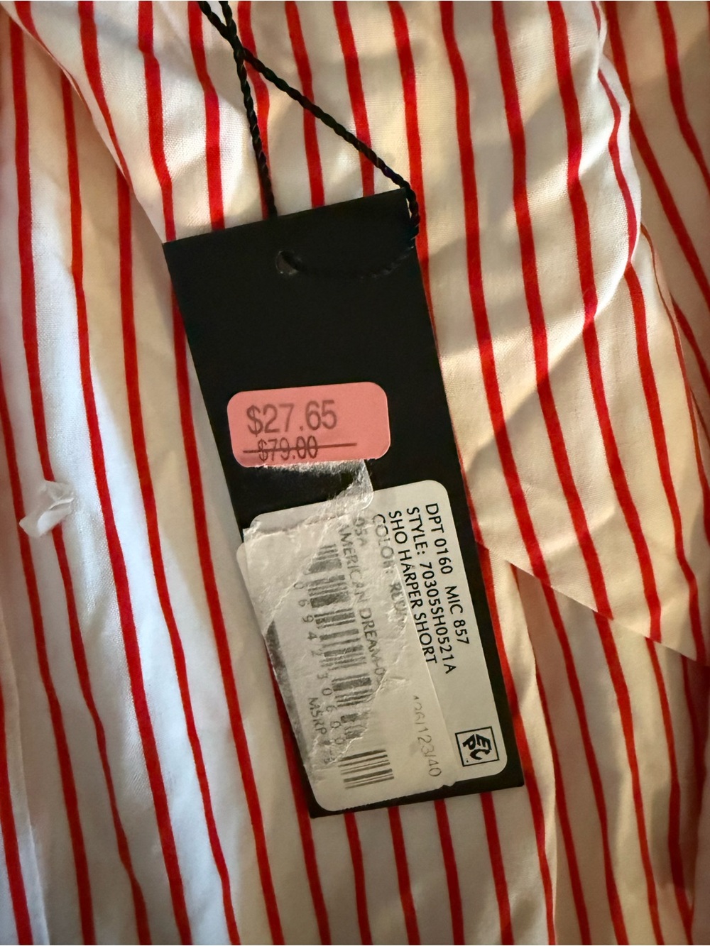 Gianni Bini Red & White Striped Tie-Front High Waist Shorts - Picture 4 of 5